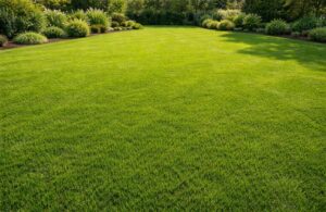 thick healthy green lawn without dandelions
