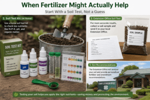Soil test kit and soil sample prepared for nutrient testing